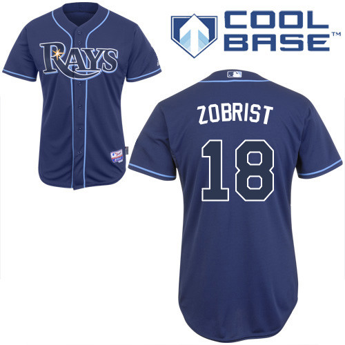 Ben Zobrist #18 MLB Jersey-Tampa Bay Rays Men's Authentic Alternate 2 Navy Cool Base Baseball Jersey